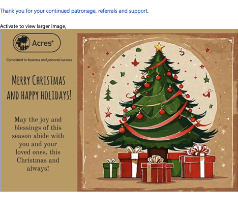 Thank You for your Patronage, Referrals and Support